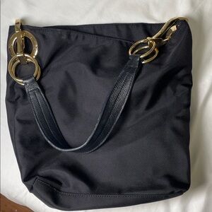 JPK Paris Black Shoulder Tote with Gold Ring Hardware, new condition